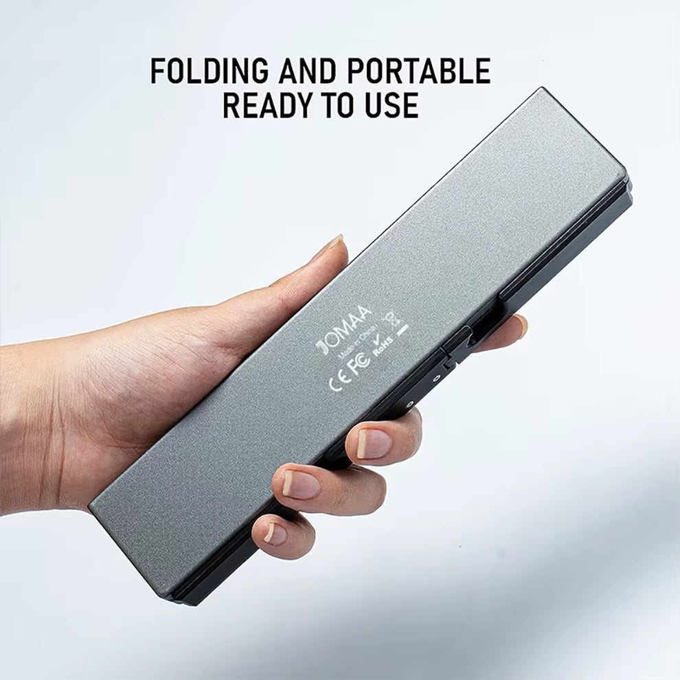 JOMAA Pocket Folding Bluetooth Mobile Phone Keyboard Wireless Keyboard Foldable Wireless Keyboard with for Ipad Iphone Android