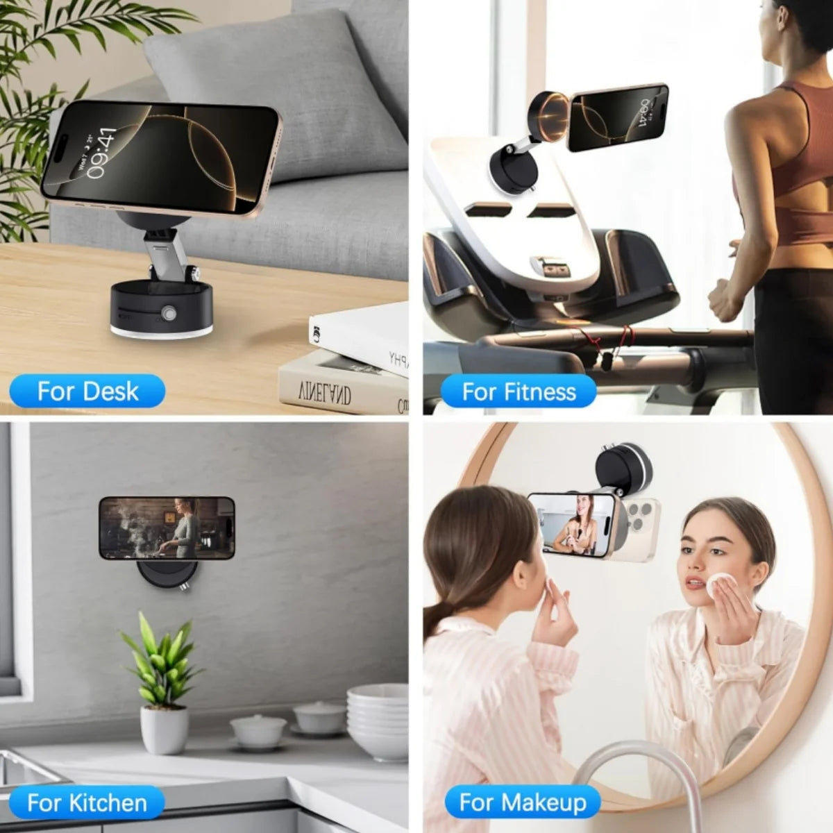Cell Phone Holder Vacuum Magnetic Adsorption for Car Mount Convenient Folding Suction Cup Household Lazy Holder for Multi-Purpose Scenes