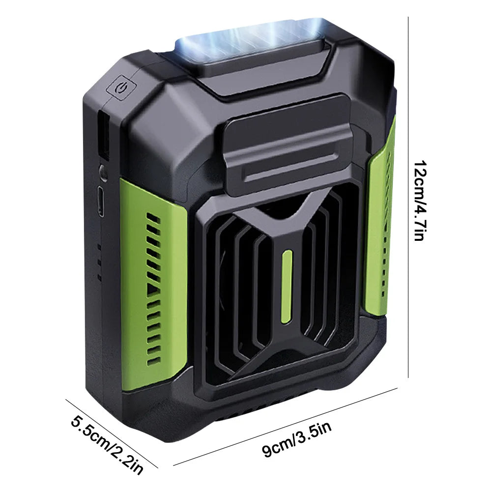 Waist Clip Fan Portable Mini Hanging Neck Fan USB Rechargeable Fan Small Outdoor Camping Waist Fan with Power Bank LED Light