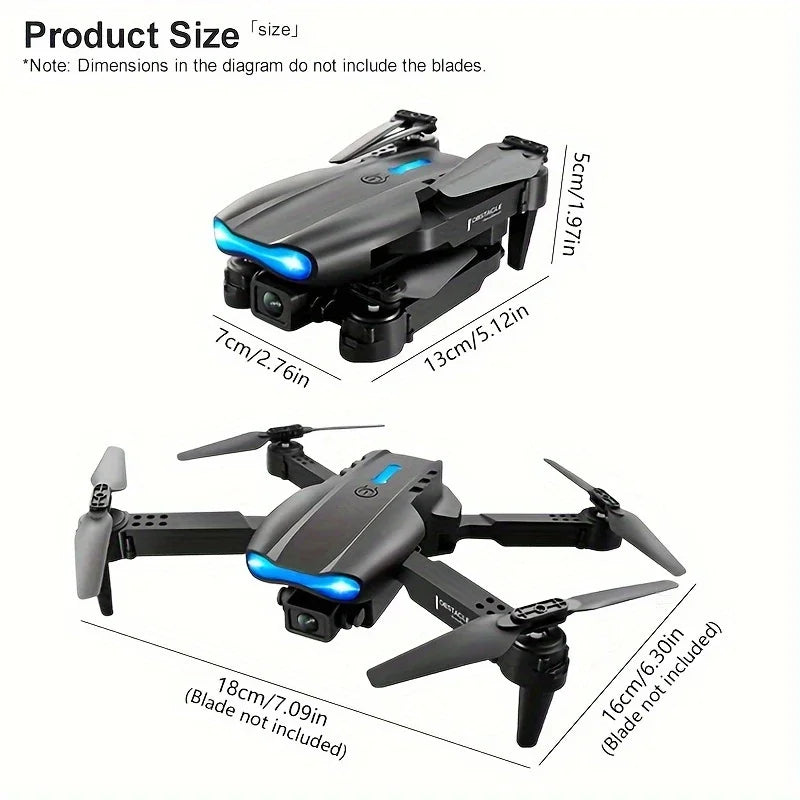 Mini Foldable RC Quadcopter E99 - Dual Camera Aerial Drone with 4K HD, Hold Mode & LED Lights | WIFI Remote Control Toy