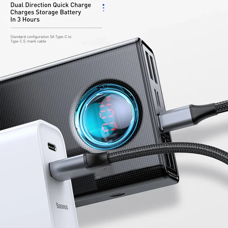 Power Bank 30000Mah 65W PD3.0 Quick Charging 3.0 FCP SCP Portable External for Iphone 14 12 13 Laptop Tablet Power Bank