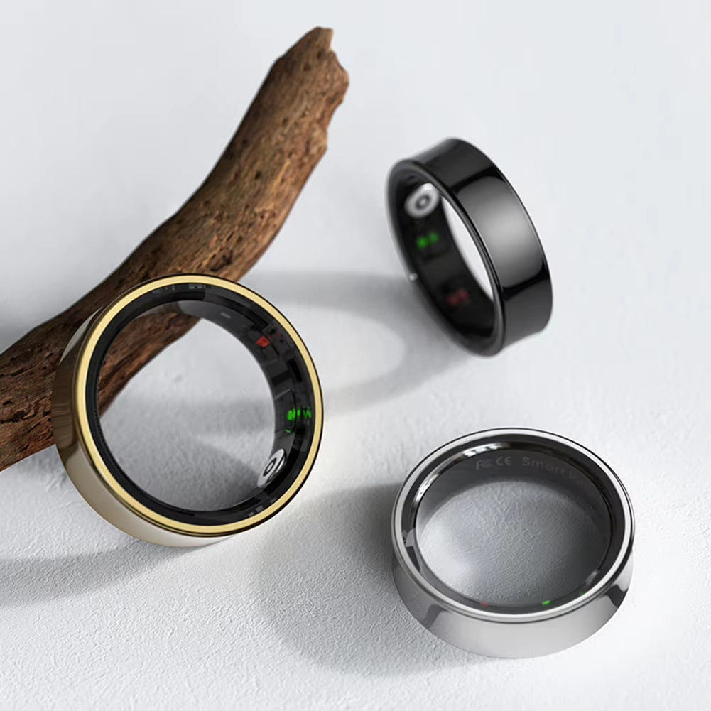 R09 Smart Ring Waterproof Health and Sleep Monitor with Temperature Tracking and Charging Case for Men and Women