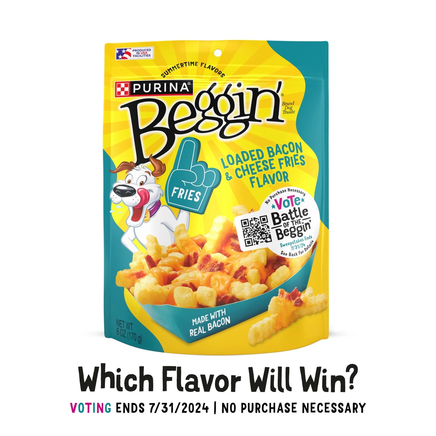 (2 Pack) Beggin’ Loaded Bacon and Cheese Fries Flavor Treats for Dogs