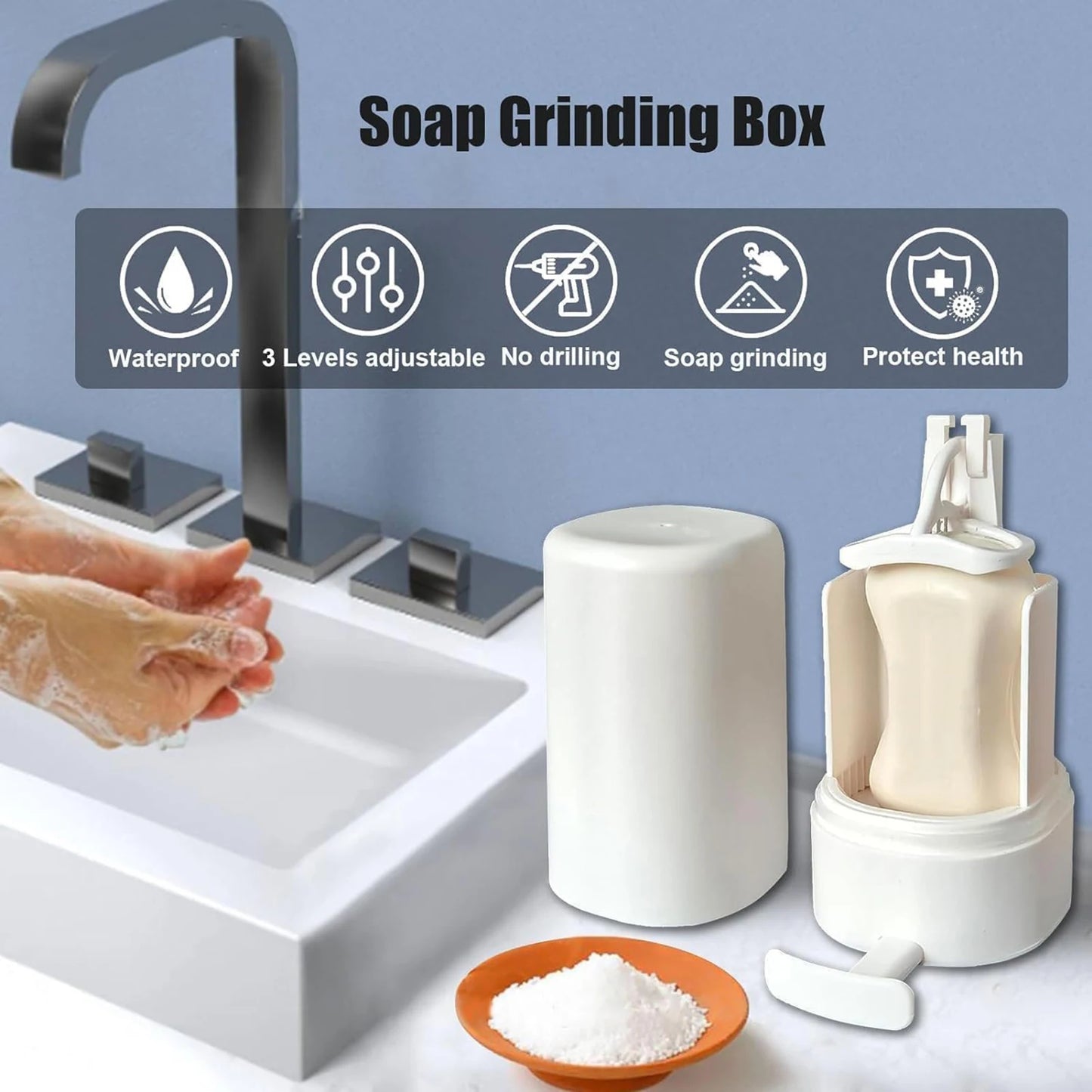 Grinding Soapy Box ABS Hand Washing Soapy Bar Crusher Holder for Wall Creative Solid Soapy Bar Dispenser Container for Bathroom
