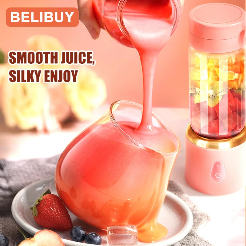 530ML Electric Juicer Portable Smoothie Blender USB Rechargeable Multifunction Fruit Mixer Machine Mini Juicer Maker Blender Cup