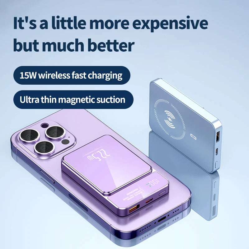 5000Mah Portable Magnetic Wireless Charging Power Bank 22.5W Super Fast Charging Digital Display Mobile Phone Power Bank