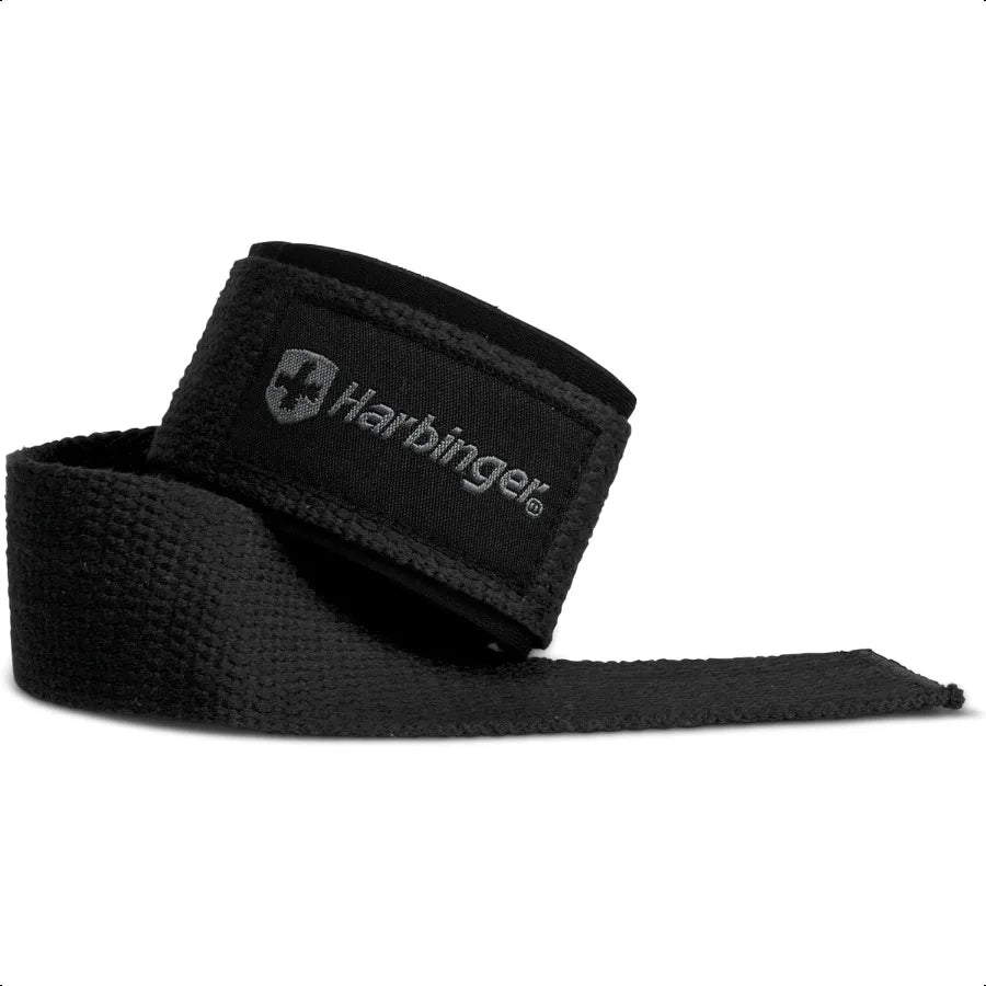 Harbinger Padded Cotton Lift Straps Soft Portive Neotek Wrist Pads 21.5 Length 1.5 Width Reinforced Edges Heavyduty Stitching C