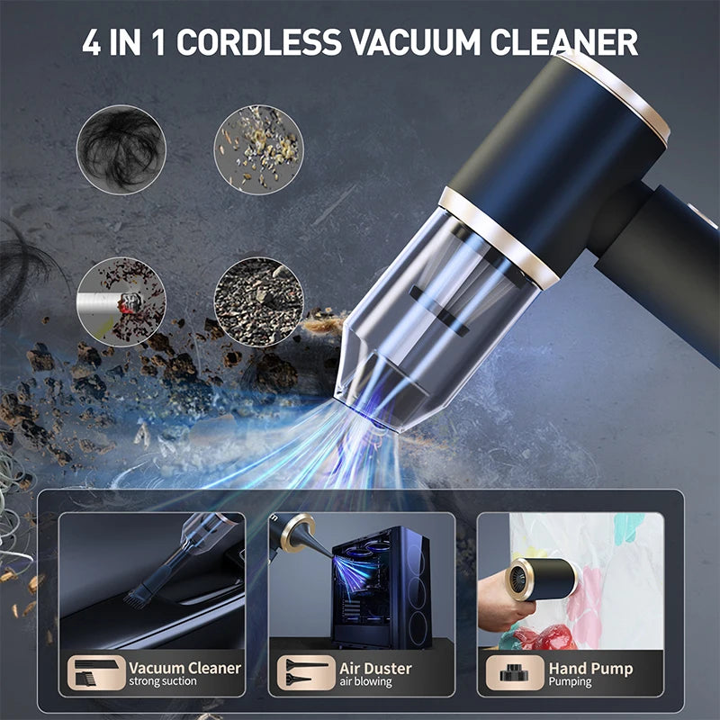 Car Vacuum Cleaner Mini Portable Wireless Vacuum Cleaner Powerful Cleaning Machine for Car Home Cleaning Handhled Vacuum Cleaner
