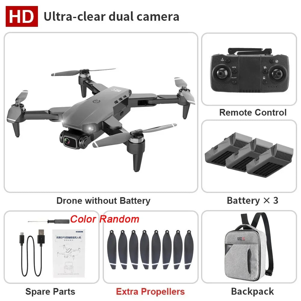 L900 Pro Drone 4K Professional 5G GPS HD Dual Camera Brushless Foldable Quadcopter 1.2KM RC Distance Drone Toy for Adults