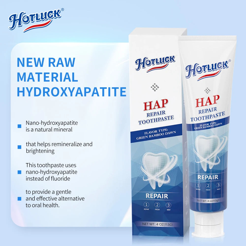 Hotluck Fluoride Free Nano Hydroxyapatite Toothpaste for & Sensitive Relief, Whitening, SLS Free, Natural Peppermint.Made in Chi