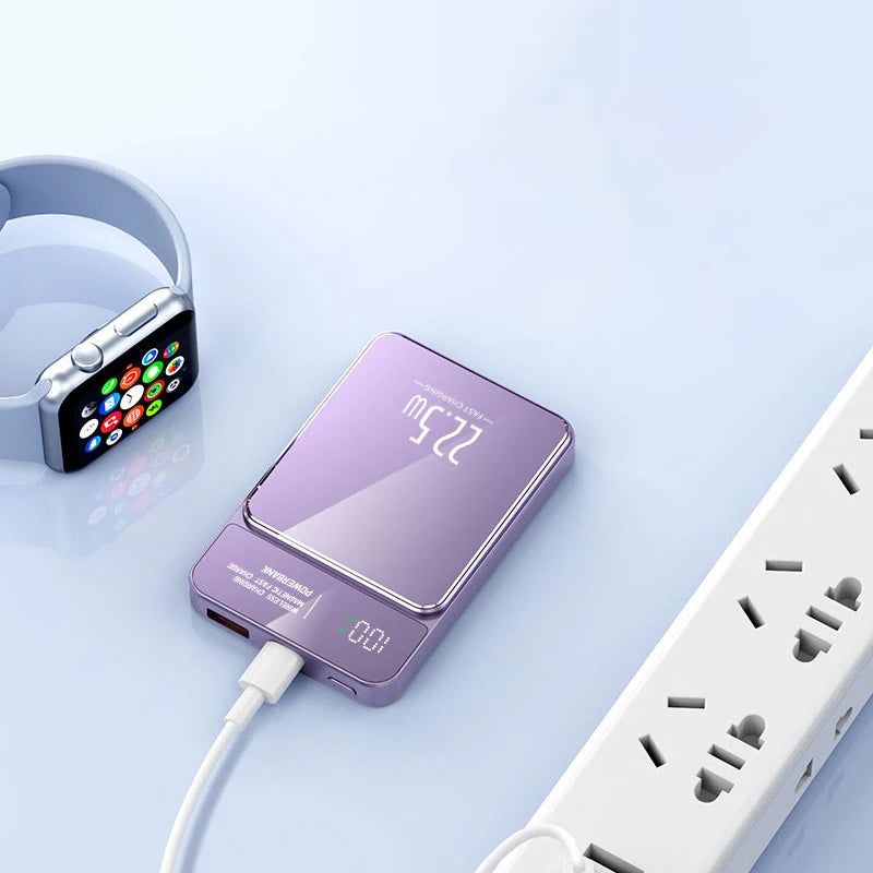 5000Mah Portable Magnetic Wireless Charging Power Bank 22.5W Super Fast Charging Digital Display Mobile Phone Power Bank