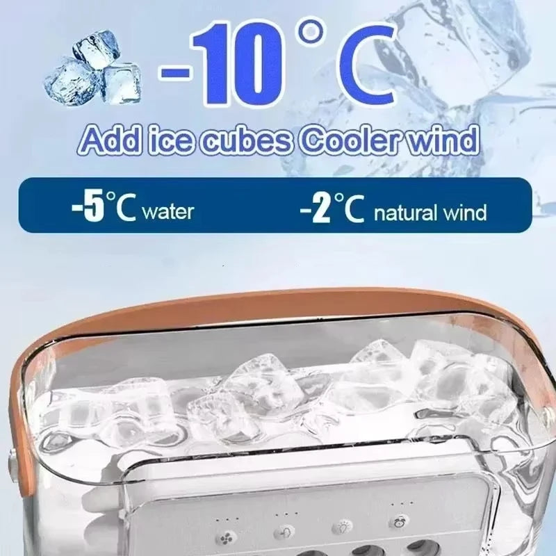 Portable 3 in 1 Air Conditioner Fan USB Plug with 3 Spray Speeds Electric Small Air Cooler LED Night Light Humidifier for Home