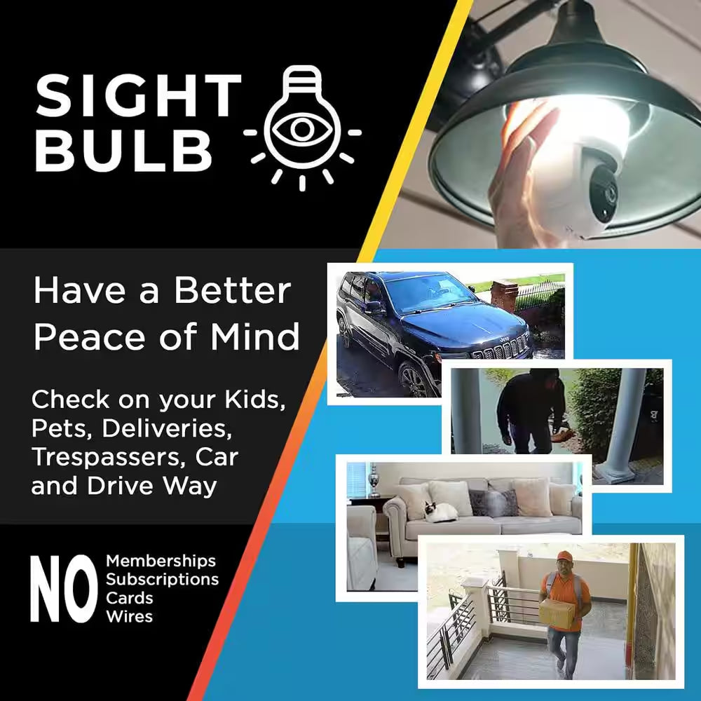 Motion Detecting 360-Degree Indoor/Outdoor Wi-Fi Home Security Camera with Light