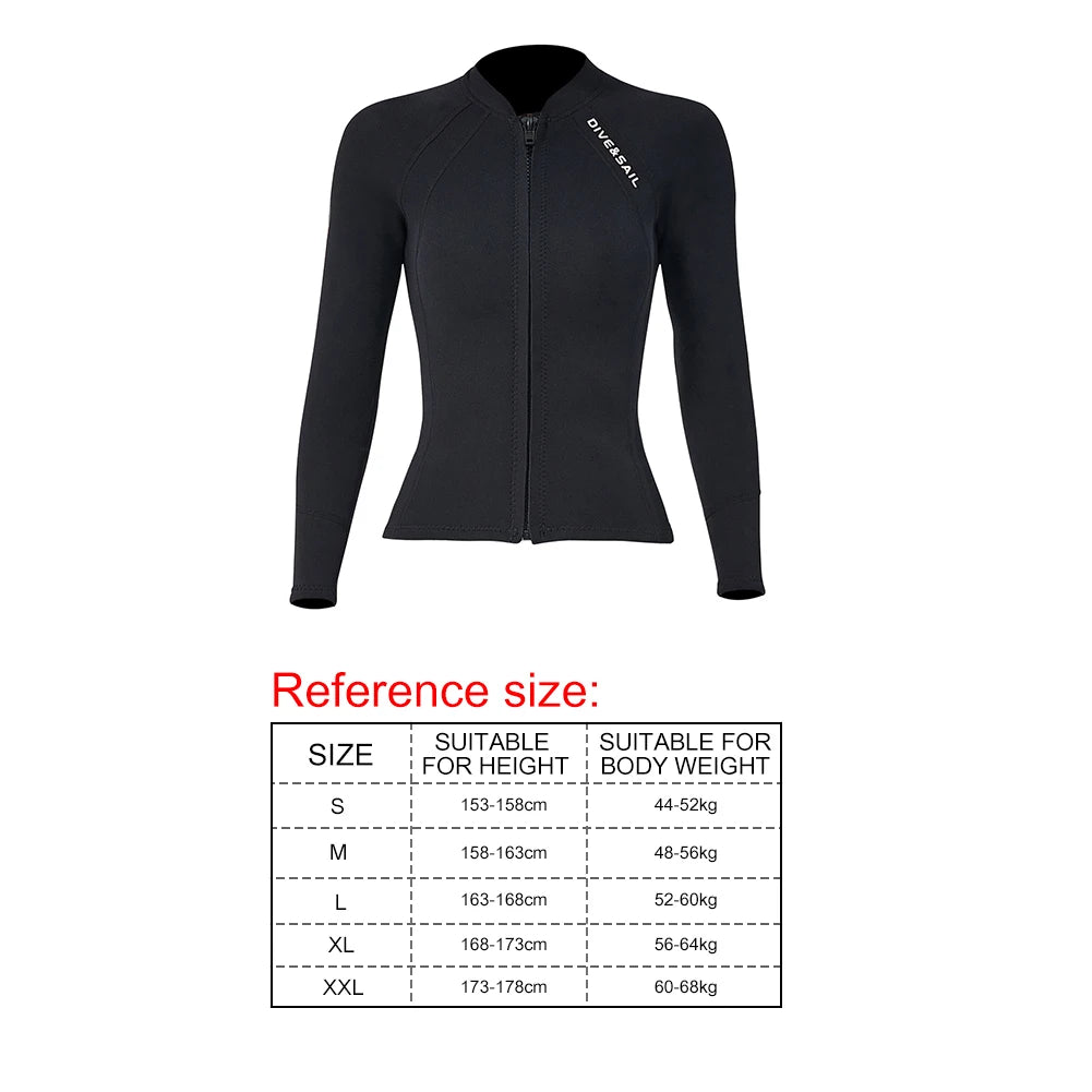 2MM Neoprene Diving Suit Snorkeling Surfing Swimsuit Cold-Proof Warm Top Pants Long Sleeve Split Body Jacket Swimwear for Unisex
