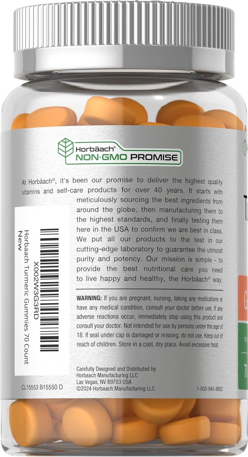 Turmeric Curcumin with Ginger Gummies | Mango & Peach Flavor for Men and Women | by
