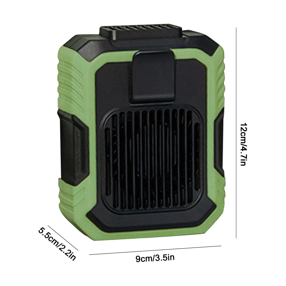 Waist Clip Fan Portable Mini Hanging Neck Fan USB Rechargeable Fan Small Outdoor Camping Waist Fan with Power Bank LED Light