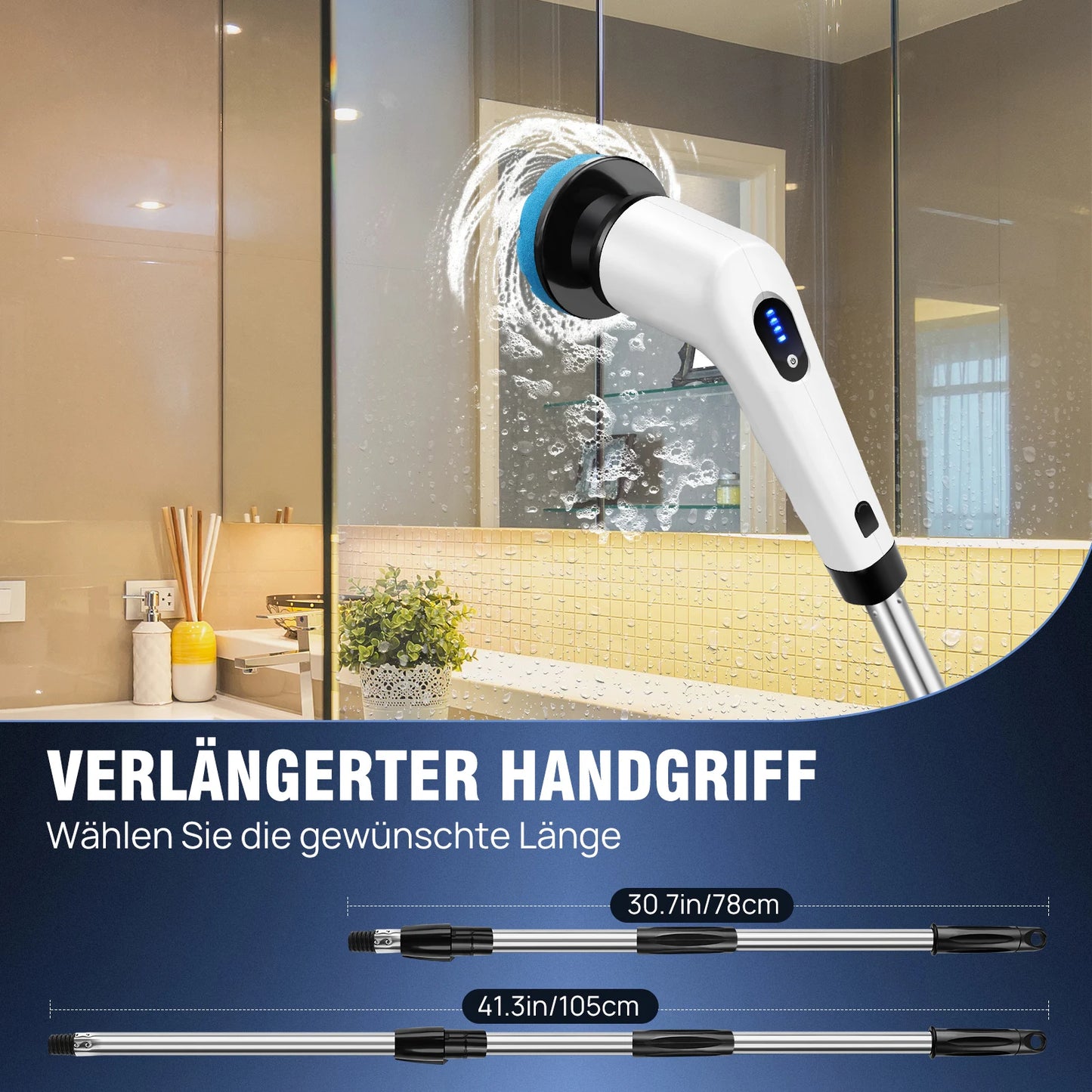 BRIEFNESS Cordless Electric Cleaning Brush 10-In-1 Multifunctional Spin Scrubber Kitchen Bathroom Cleaning Brush Rotary Cleaners