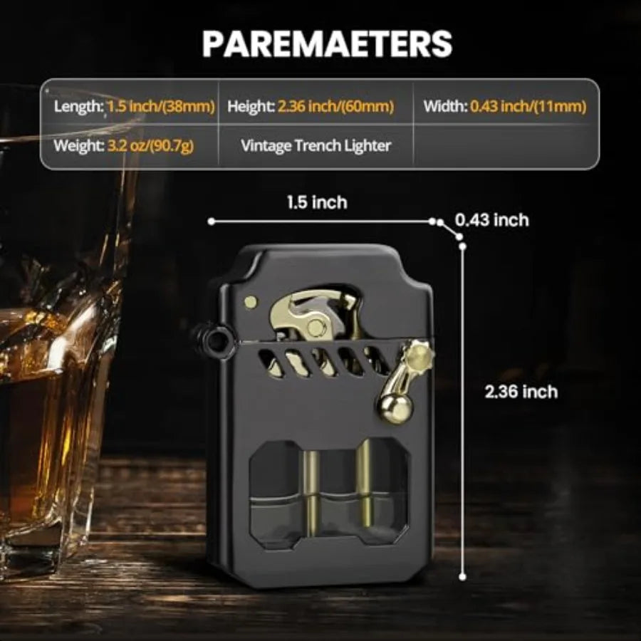 Lighter Cool Trench Lighter Mecha Metal Rocker Lighters Windproof Refillable Kerosene Lighters with Unique Transparent Visible