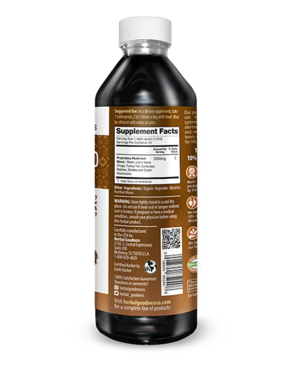 Mushroom Supplements Blends Liquid Extract with Reishi, Lion'S Mane, Chaga, Turkey Tails - Organic Lions Mane Nootropic Brain Supplements for Memory and Focus - 12Oz |