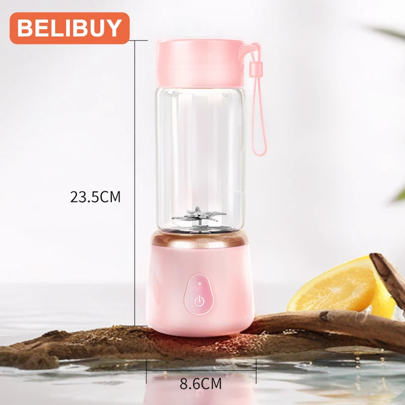530ML Electric Juicer Portable Smoothie Blender USB Rechargeable Multifunction Fruit Mixer Machine Mini Juicer Maker Blender Cup