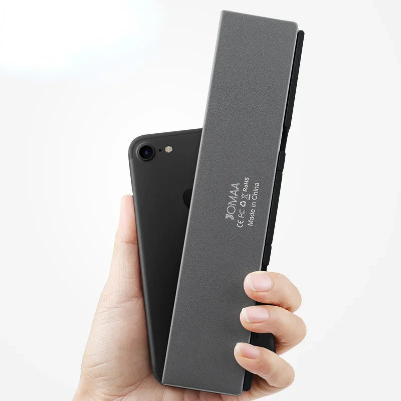 Folding Mini Keyboard Wireless Bluetooth Keypad Supported 3 Devices with Stand Rechargeable Keyboard for Phone Tablet