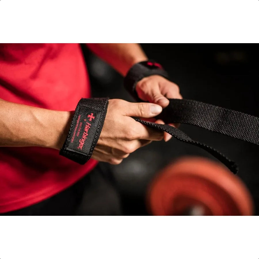 Harbinger Padded Cotton Lift Straps Soft Portive Neotek Wrist Pads 21.5 Length 1.5 Width Reinforced Edges Heavyduty Stitching C