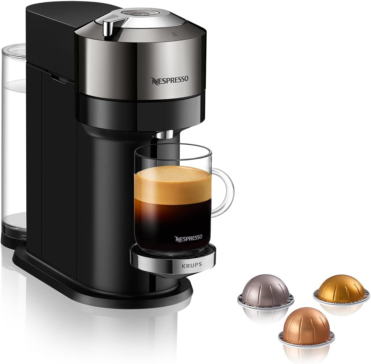 Vertuo Next Deluxe Coffee and Espresso Machine by De'Longhi, Chrome