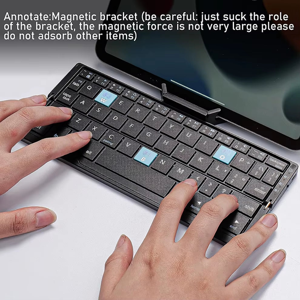 JOMAA Pocket Folding Bluetooth Mobile Phone Keyboard Wireless Keyboard Foldable Wireless Keyboard with for Ipad Iphone Android