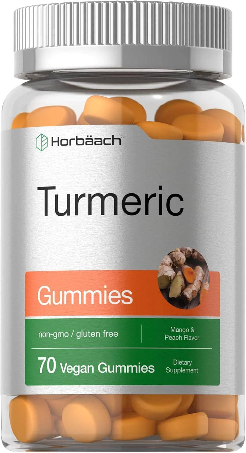 Turmeric Curcumin with Ginger Gummies | Mango & Peach Flavor for Men and Women | by