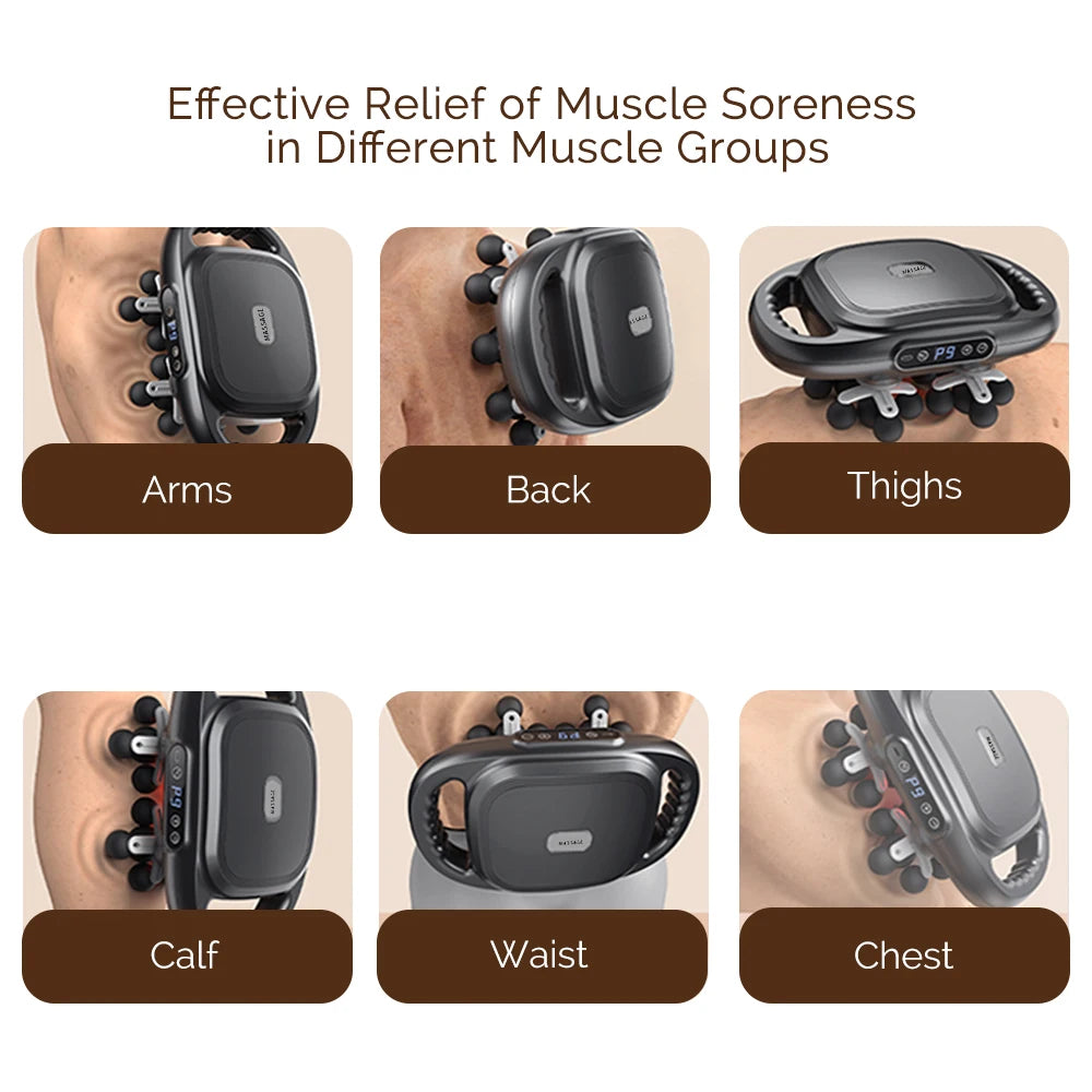 22-Head Fascia Gun High-Frequency Vibration Body Massage Gun Back and Waist Massager Neck Shoulder Massager Muscle Masajeador