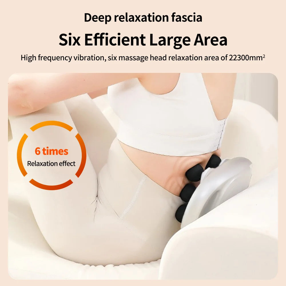 Handheld Deep Tissue Massagers Percussion Massage Gun 6-Head Back Massager for Muscle Relaxation in Back Leg Neck Shoulder Body