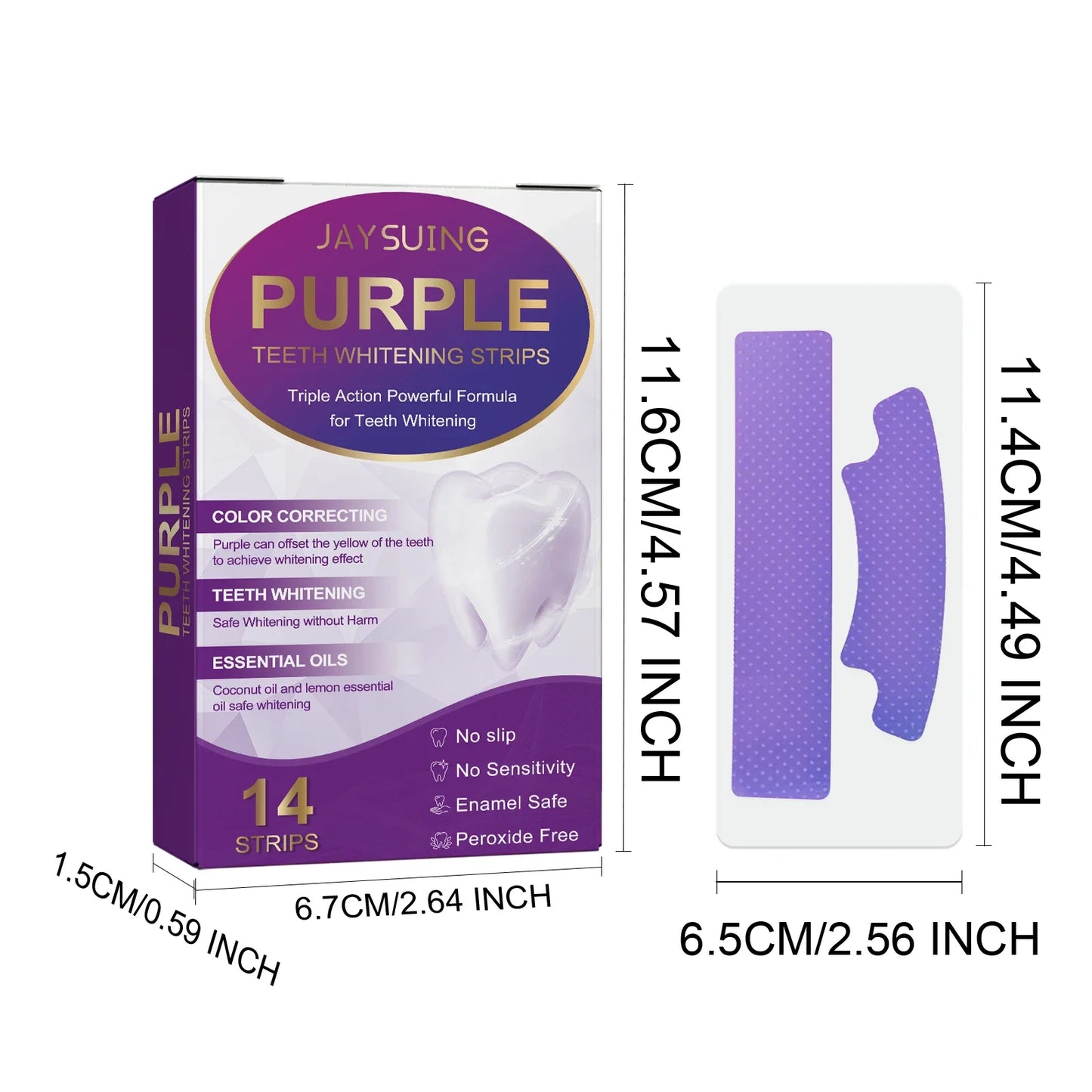 14Pcs Teeth Whitening Strips Purple Oral Fresh Breath Remove Yellow Cleaning Dental Bleaching Tooth Whitener Patches
