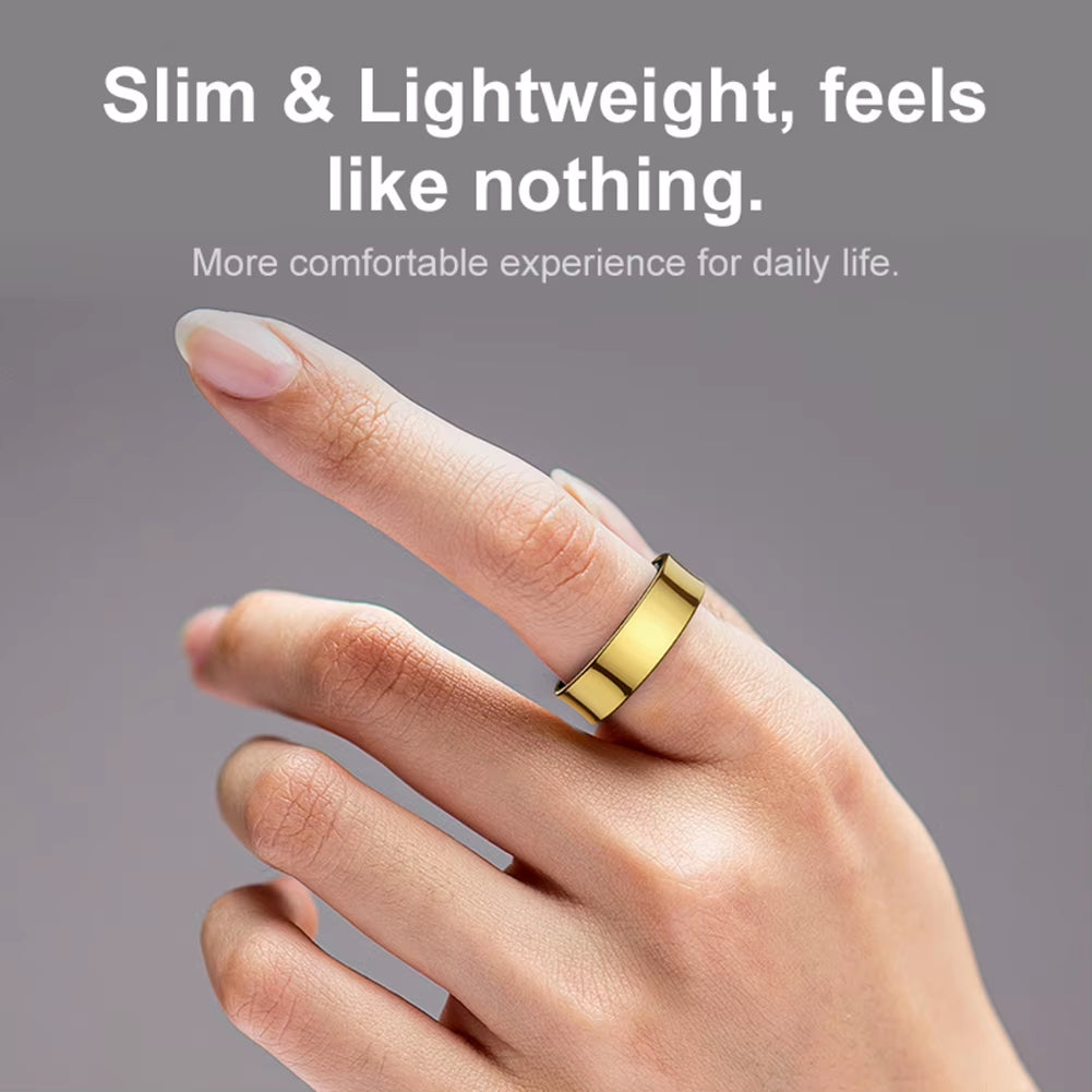 R09 Smart Ring Waterproof Health and Sleep Monitor with Temperature Tracking and Charging Case for Men and Women