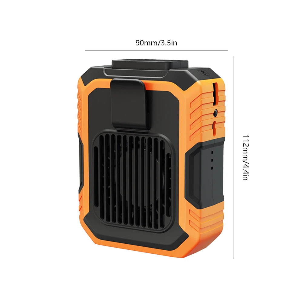 Waist Clip Fan Portable Mini Hanging Neck Fan USB Rechargeable Fan Small Outdoor Camping Waist Fan with Power Bank LED Light