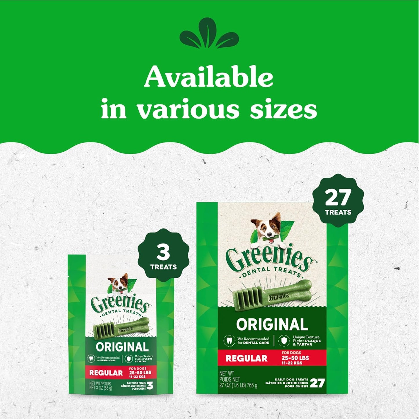 Original Regular Dental Dog Treats, (4) 18 Ct Packs (72 Treats Total)