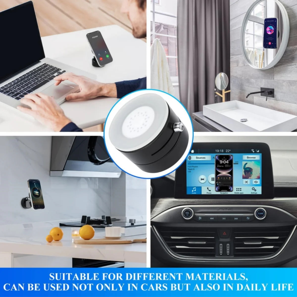 Cell Phone Holder Vacuum Magnetic Adsorption for Car Mount Convenient Folding Suction Cup Household Lazy Holder for Multi-Purpose Scenes