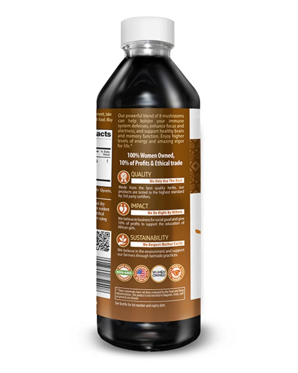Mushroom Supplements Blends Liquid Extract with Reishi, Lion'S Mane, Chaga, Turkey Tails - Organic Lions Mane Nootropic Brain Supplements for Memory and Focus - 12Oz |