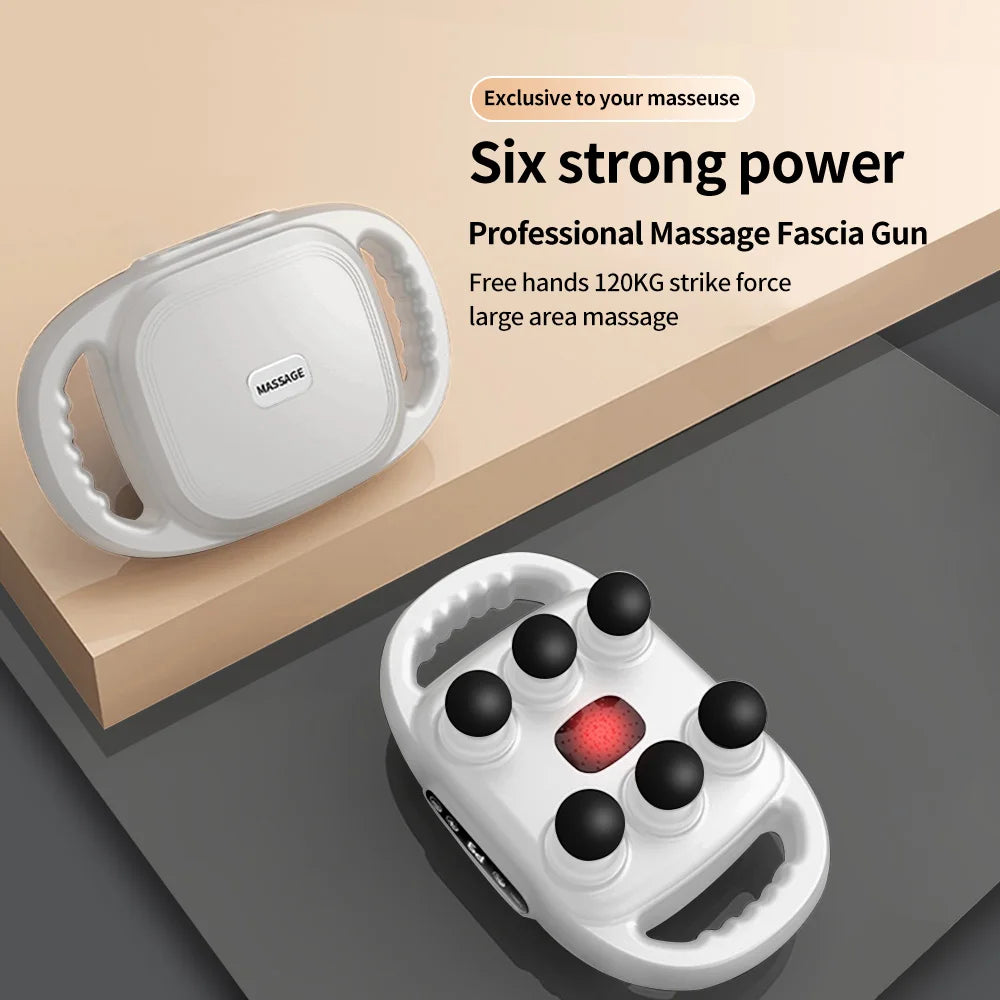 Handheld Deep Tissue Massagers Percussion Massage Gun 6-Head Back Massager for Muscle Relaxation in Back Leg Neck Shoulder Body