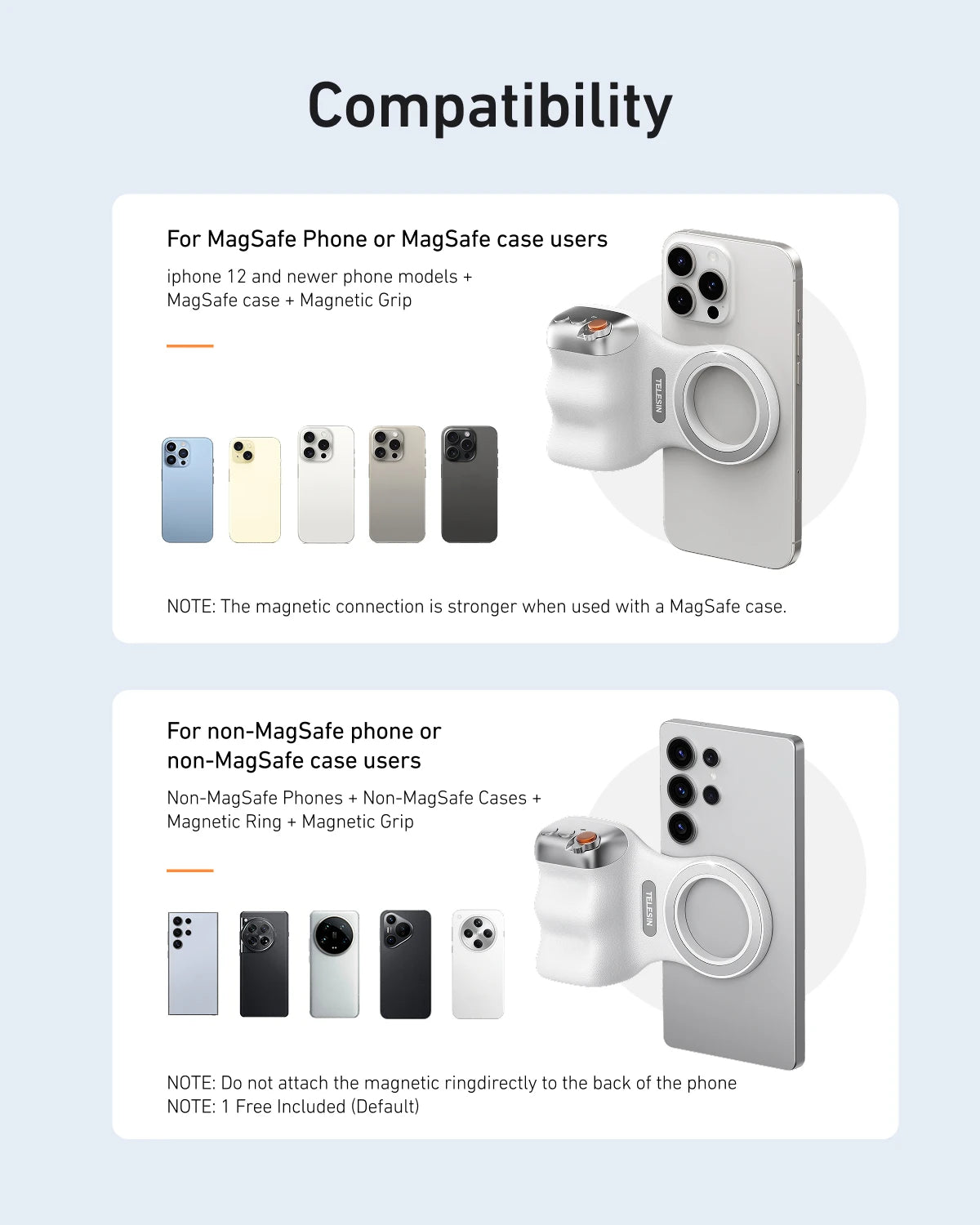 Magnetic Phone Camera Shoot Hand Grip Phone Holder Shooting Aid Remote Control Handle for Iphone HUAWEI SAMSUNG Phone