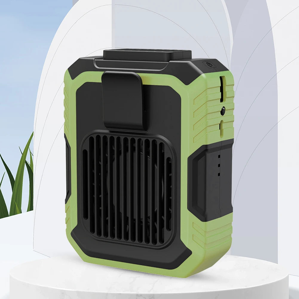 Waist Clip Fan Portable Mini Hanging Neck Fan USB Rechargeable Fan Small Outdoor Camping Waist Fan with Power Bank LED Light