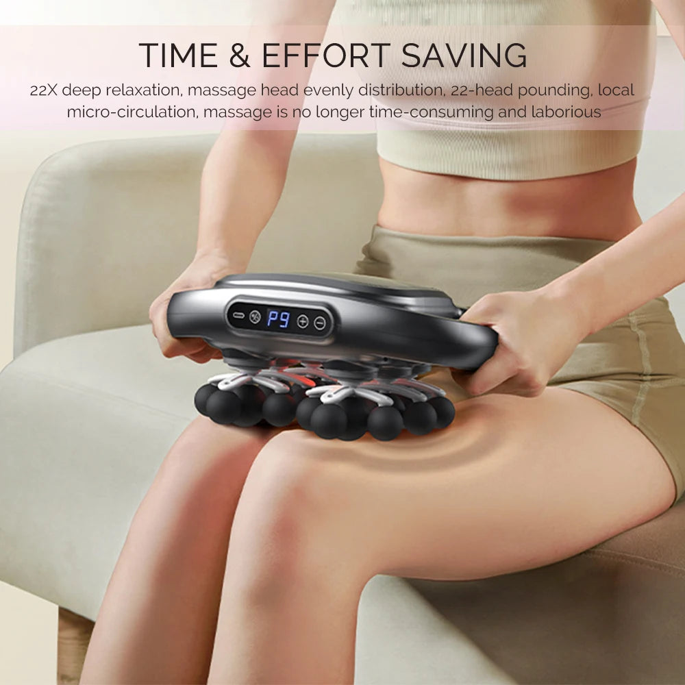 22-Head Fascia Gun High-Frequency Vibration Body Massage Gun Back and Waist Massager Neck Shoulder Massager Muscle Masajeador