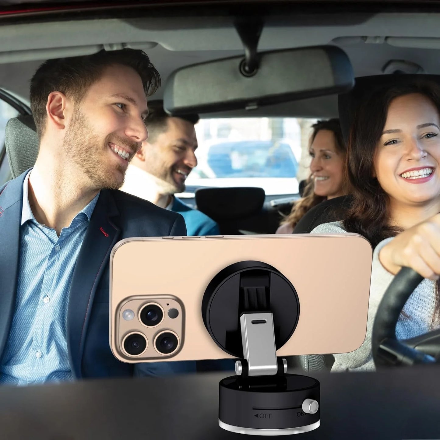 Cell Phone Holder Vacuum Magnetic Adsorption for Car Mount Convenient Folding Suction Cup Household Lazy Holder for Multi-Purpose Scenes