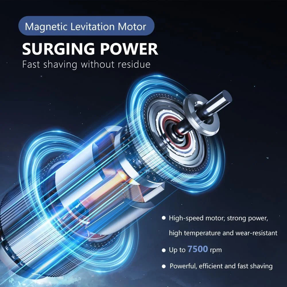 Electric Razor for Men Foil Shaver with 3-Blade Edge Shaving Area, 7500 RPM High Speed Motor Digital Power Display Mens El