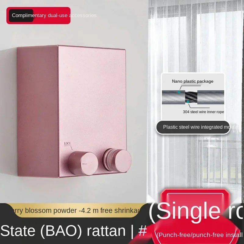 Invisible Clothesline Punch-Free Retractable Clothes Hanger Wire Indoor Air Clothes Shrink Clotheslinebalcony Clothes Fantastic