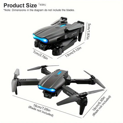 Mini Foldable RC Quadcopter E99 - Dual Camera Aerial Drone with 4K HD, Hold Mode & LED Lights | WIFI Remote Control Toy