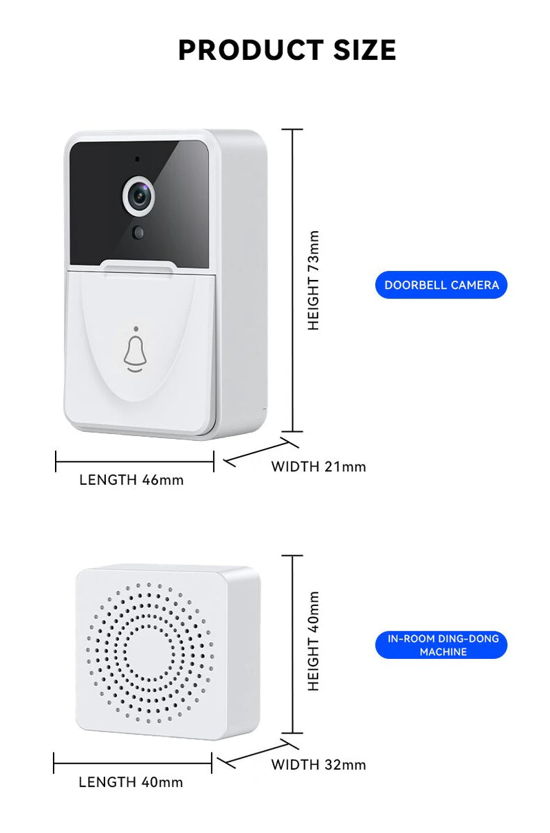 Wireless Security Wifi Smart Doorbell Intercom Video Camera Bell Chime Door Ring