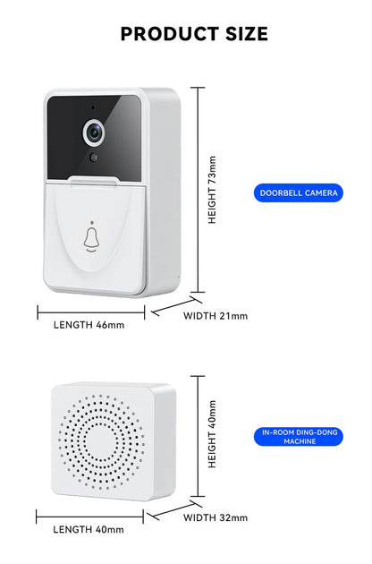 Wireless Security Wifi Smart Doorbell Intercom Video Camera Bell Chime Door Ring