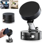 Vacuum Magnetic Phone Holder Updated Suction Cup Phone Mount Foldable Multi-Scenario Application 360° Adjustable Magnetic Phone Holder for Gym/Kitchen/Bathroom/Car/Desktop(Black)