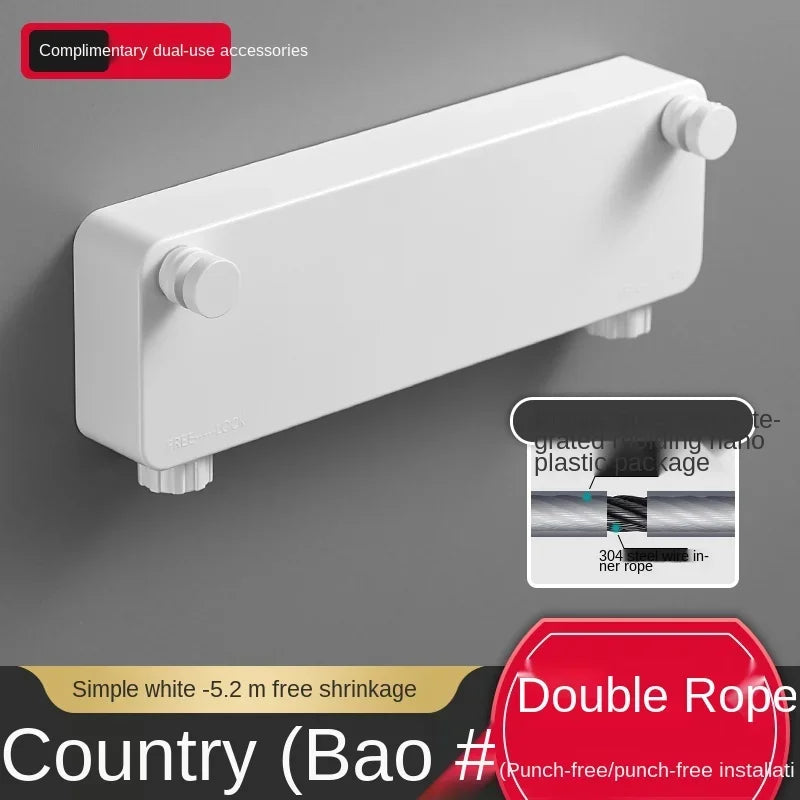 Invisible Clothesline Punch-Free Retractable Clothes Hanger Wire Indoor Air Clothes Shrink Clotheslinebalcony Clothes Fantastic