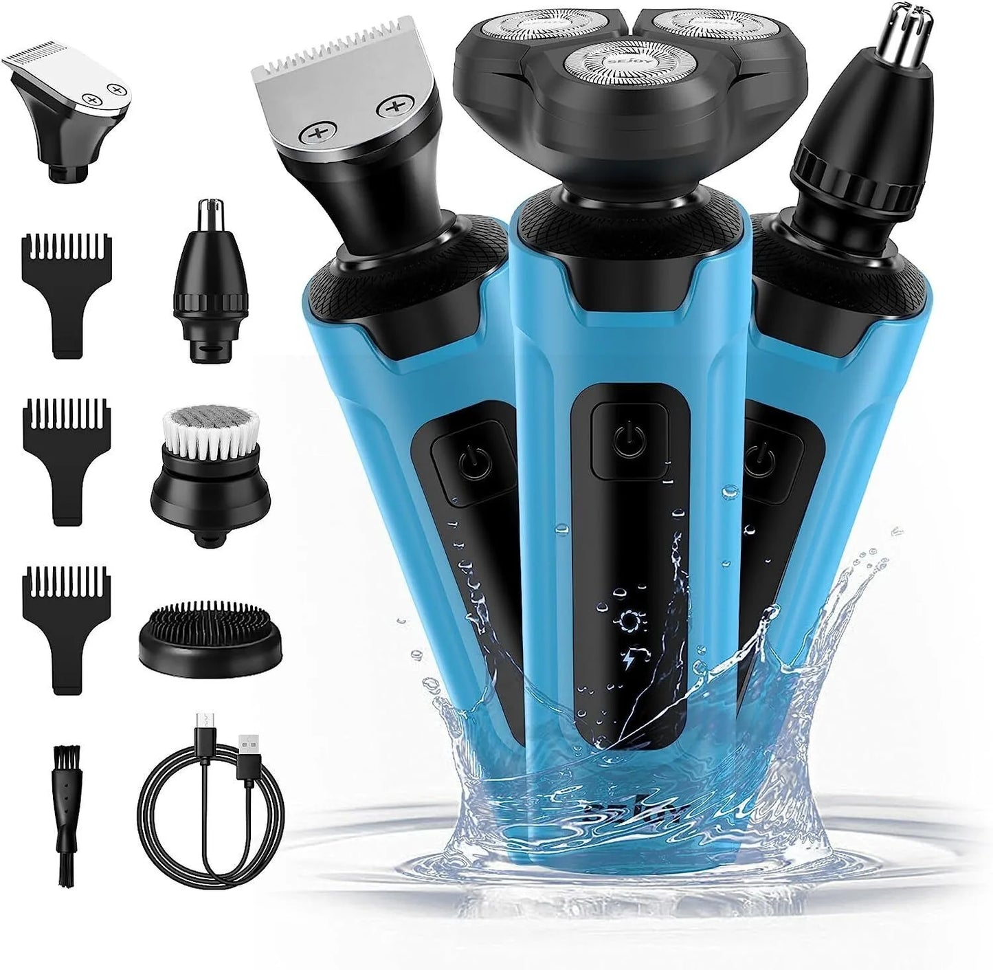 3 in 1 Multifunction Mens Electric Shaver Powerful Beard Nose Hair Trimmer Shaving Machine Electric Razor Waterproof
